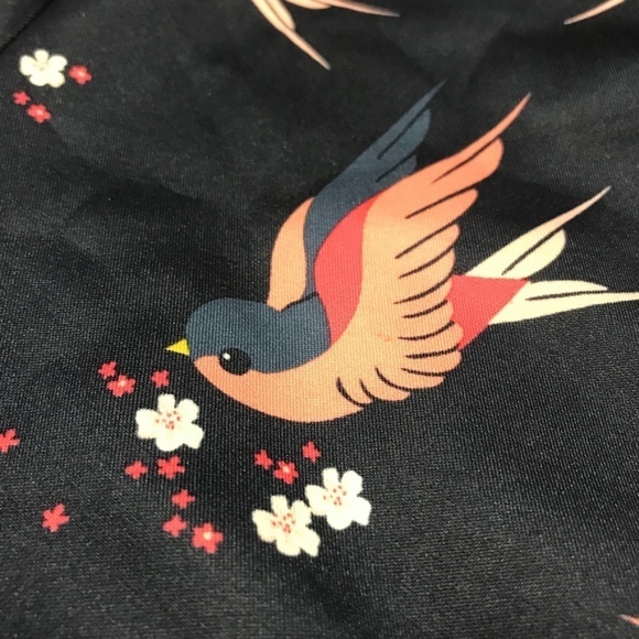 H & M  Jacket Kid 4Y Blue Bird Bomber Preppy Modern School Neutral Retro Boho - Picture 5 of 7